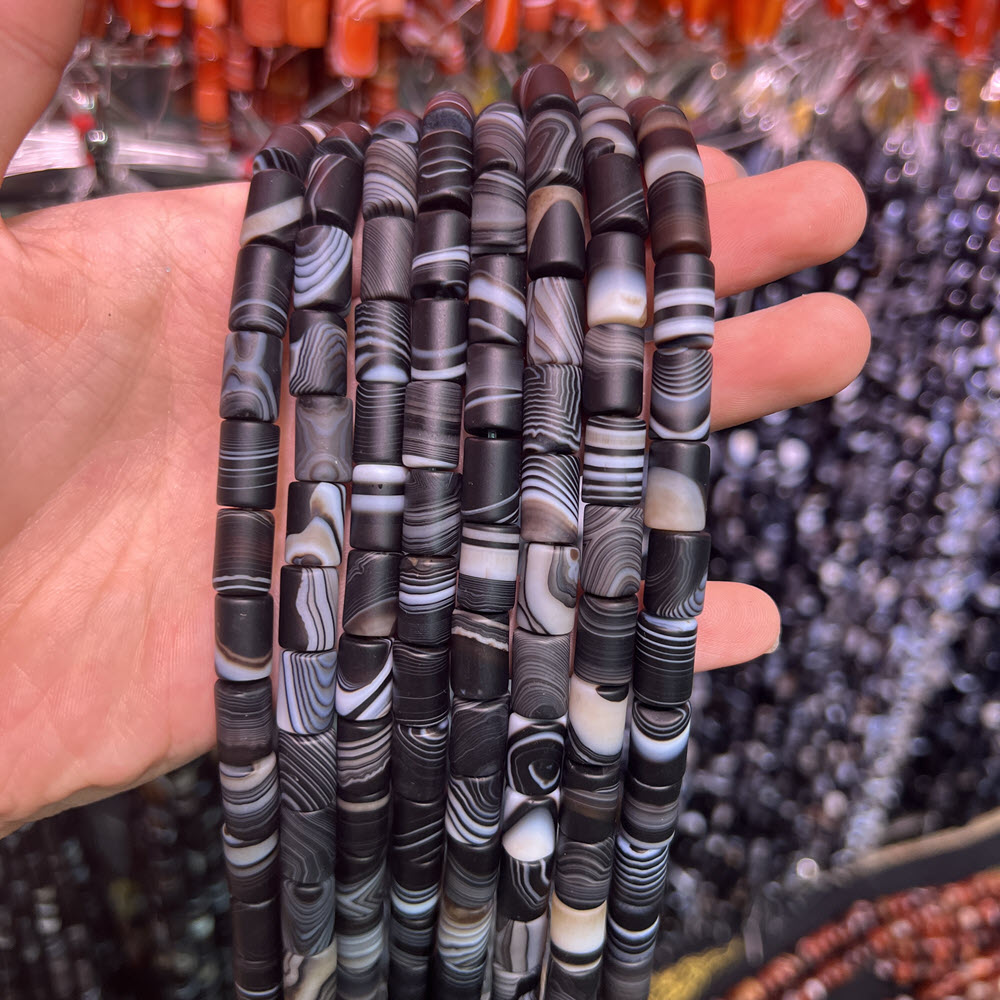 Jewelry Making Store - Natural Stone Black Agate Stone 10x14mm