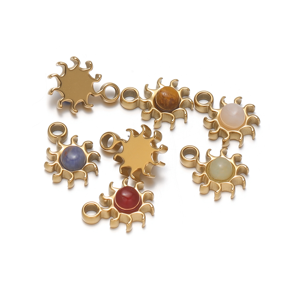 Jewelry Making For Kids - 5pcs Stainless Steel Small 8mm Sunflower