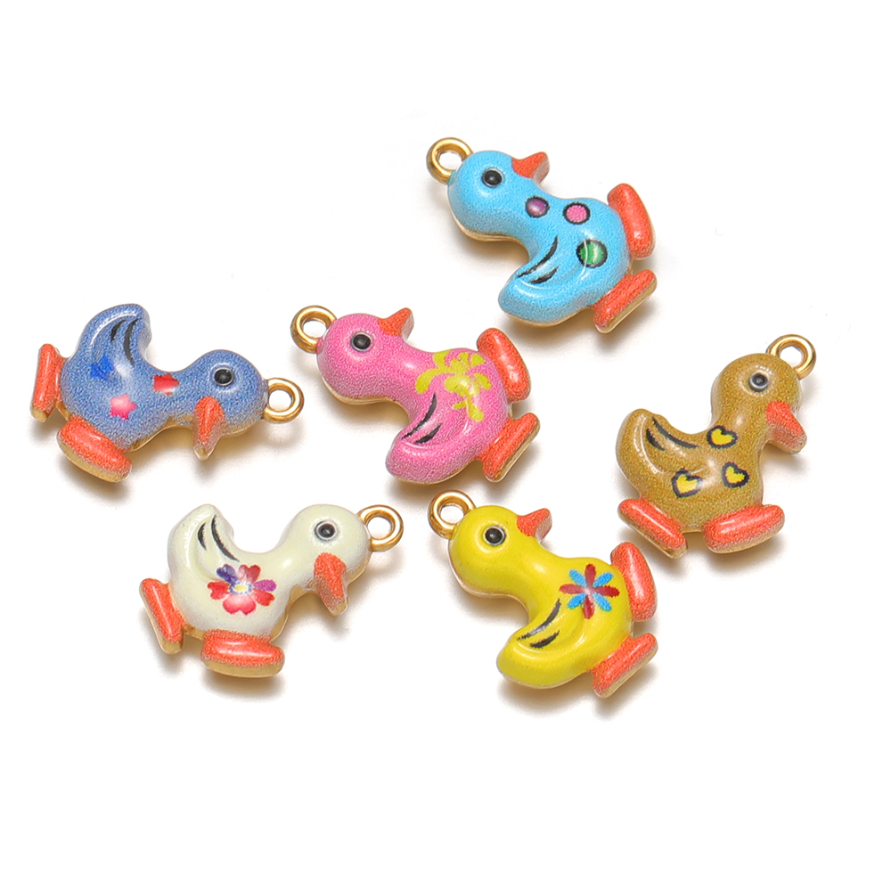 Jewelry Making For Kids - 4pcs Stainless Steel Enamel Cute Small