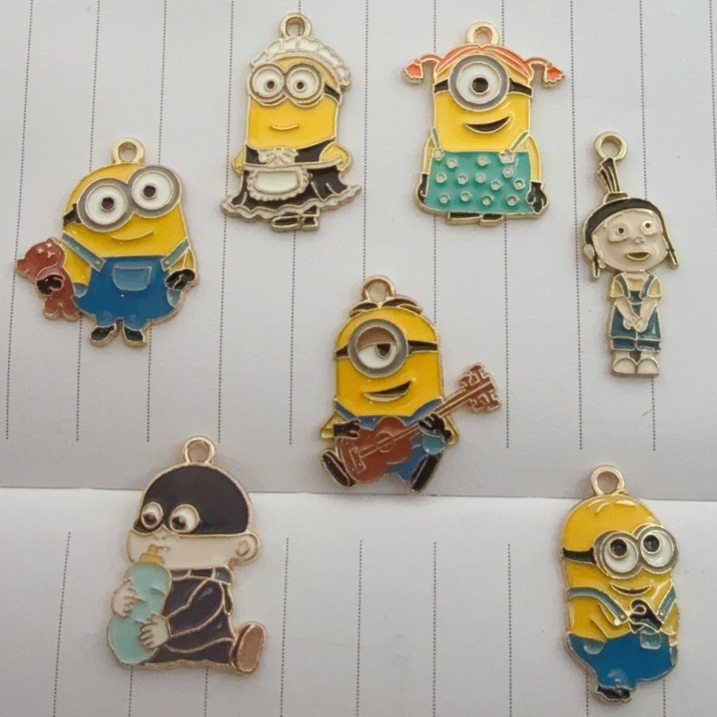 Jewelry Making Earrings - 10pcs alloy drip oil cartoon pendant,