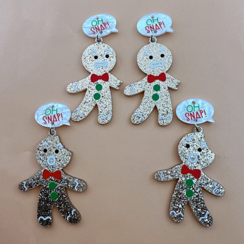 Jewelry Making Earrings - 10pcs Cute Christmas Gingerbread Man Pendant,