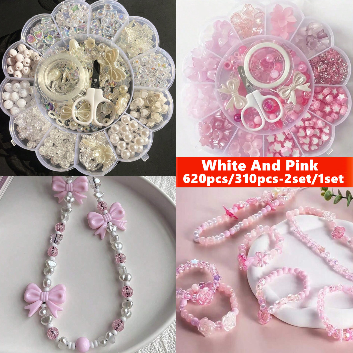 Jewelry Making Box - 2Set/1Set 13 Grids Acrylic Flower Boxed