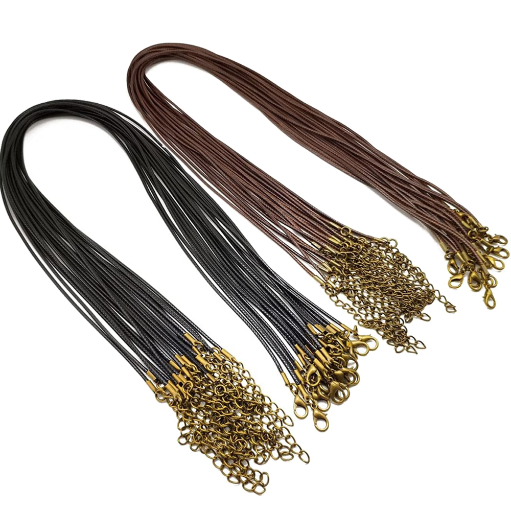 Jewelry Making Wax - 20pcs 45cm Brown Waxed Necklace Cord
