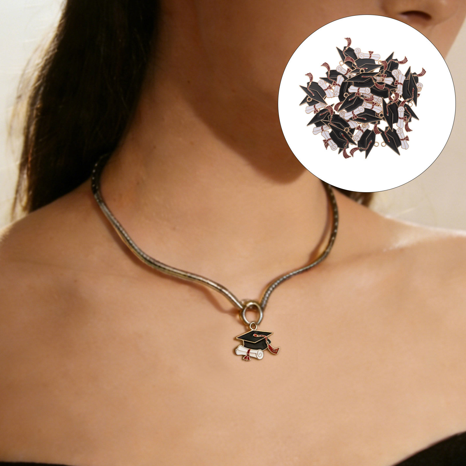 Jewelry Making Diploma - 50Pcs Alloy Graduation Cap Charms Bulk