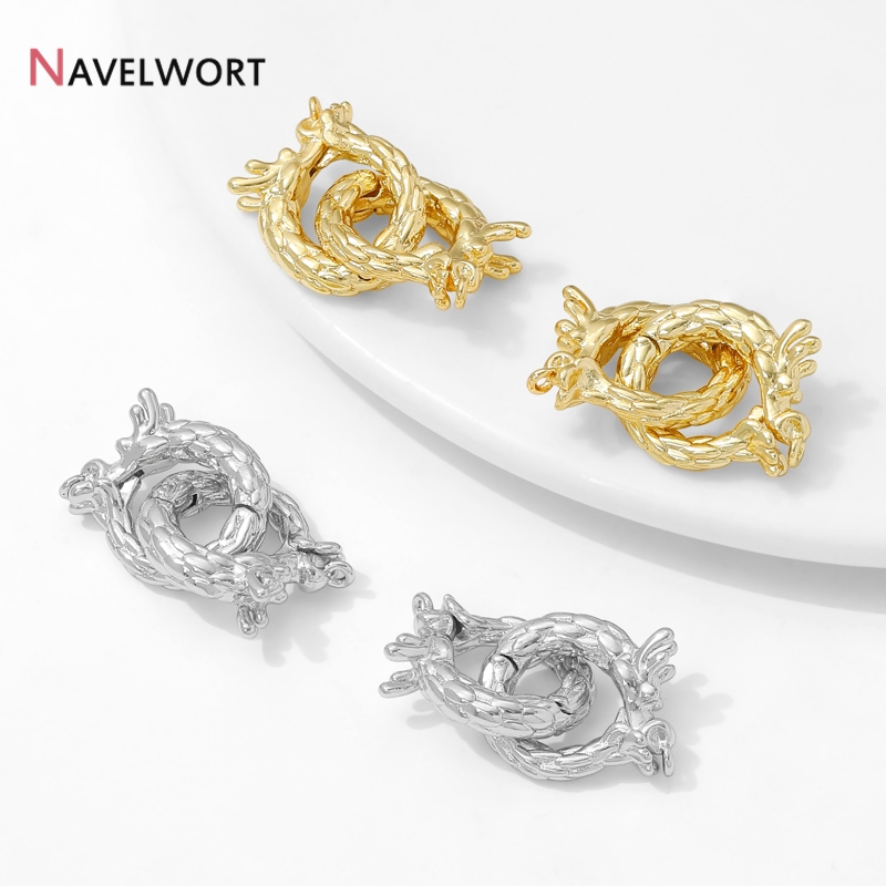Jewelry Making Beads - 14K Gold Plated Brass Dragon Shaped