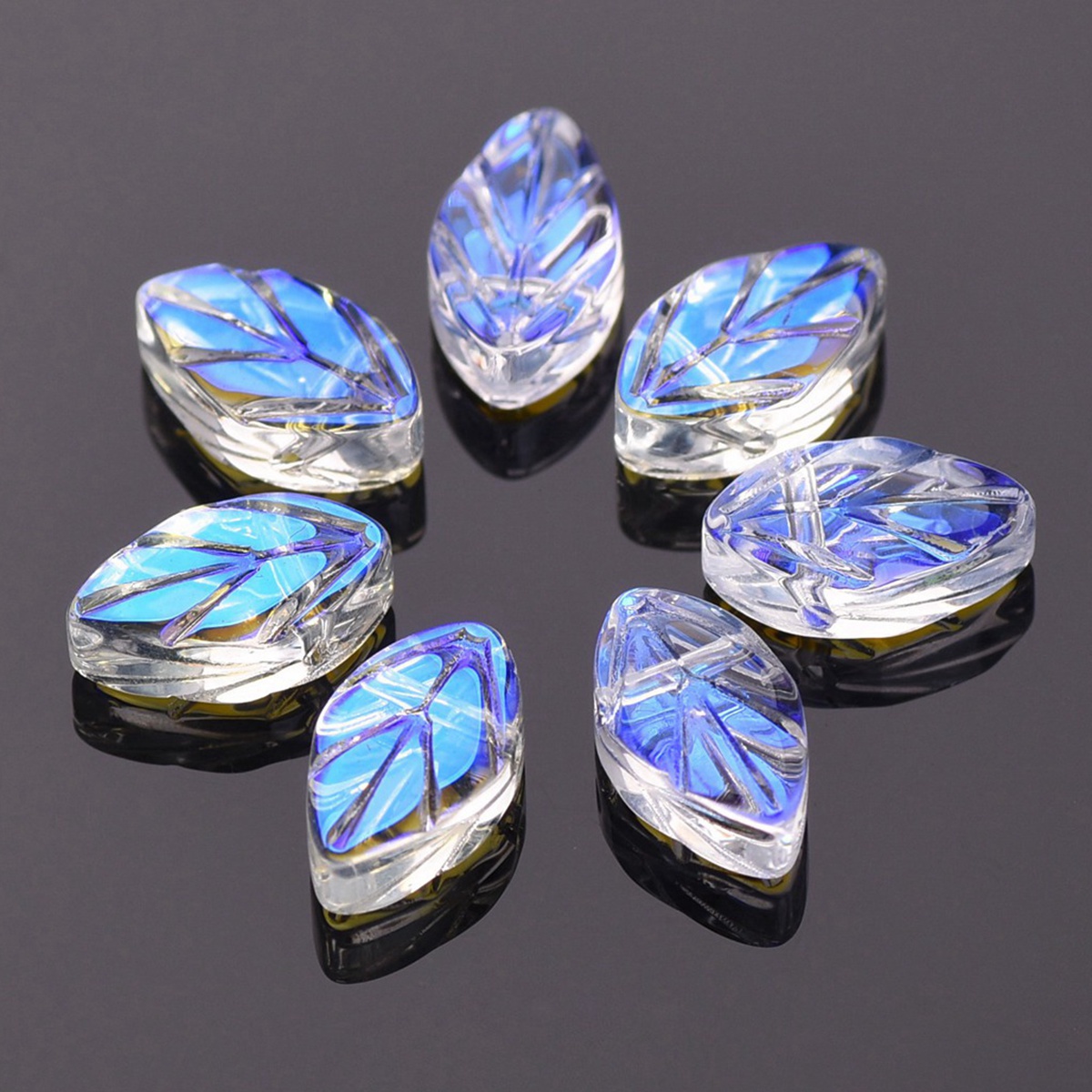 Jewelry Making Drill - 20pcs 11x7mm Oval Leaf Shape Crystal