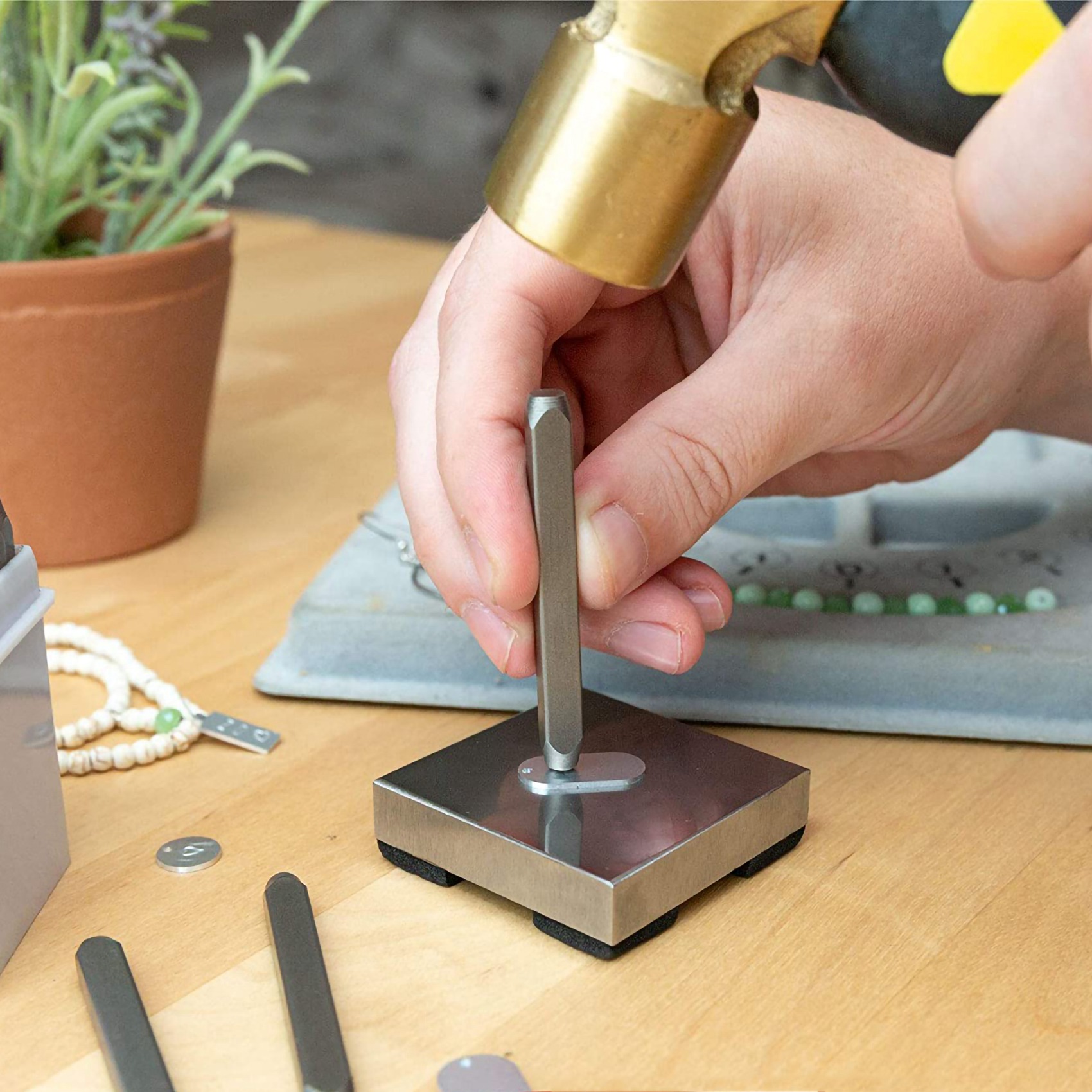 Jewelry Making Anvil - AA26P 1Lb Brass Metal Stamping Hammer