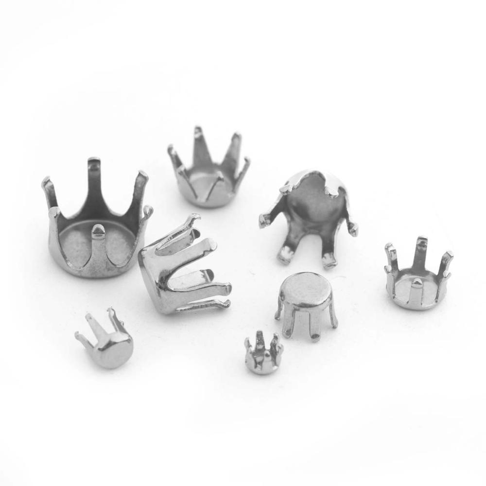 Crystal Bead Mix - 100pcs/Lot Stainless Steel Round Blank Claw