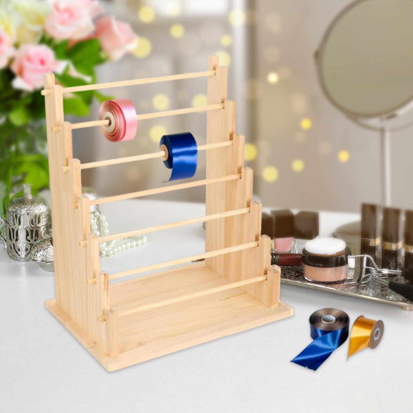Jewelry Making Store - Wooden Ribbon Organizer Rack Storage Holder