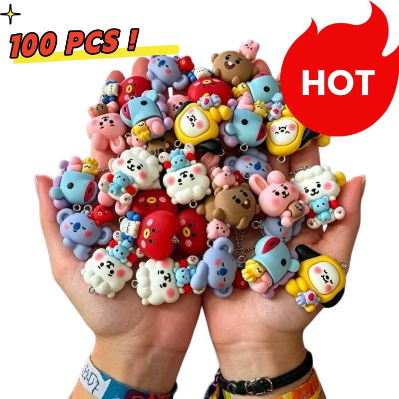 Jewelry Making Earrings - 7pcs BT21 Resin Cartoon Charm DIY