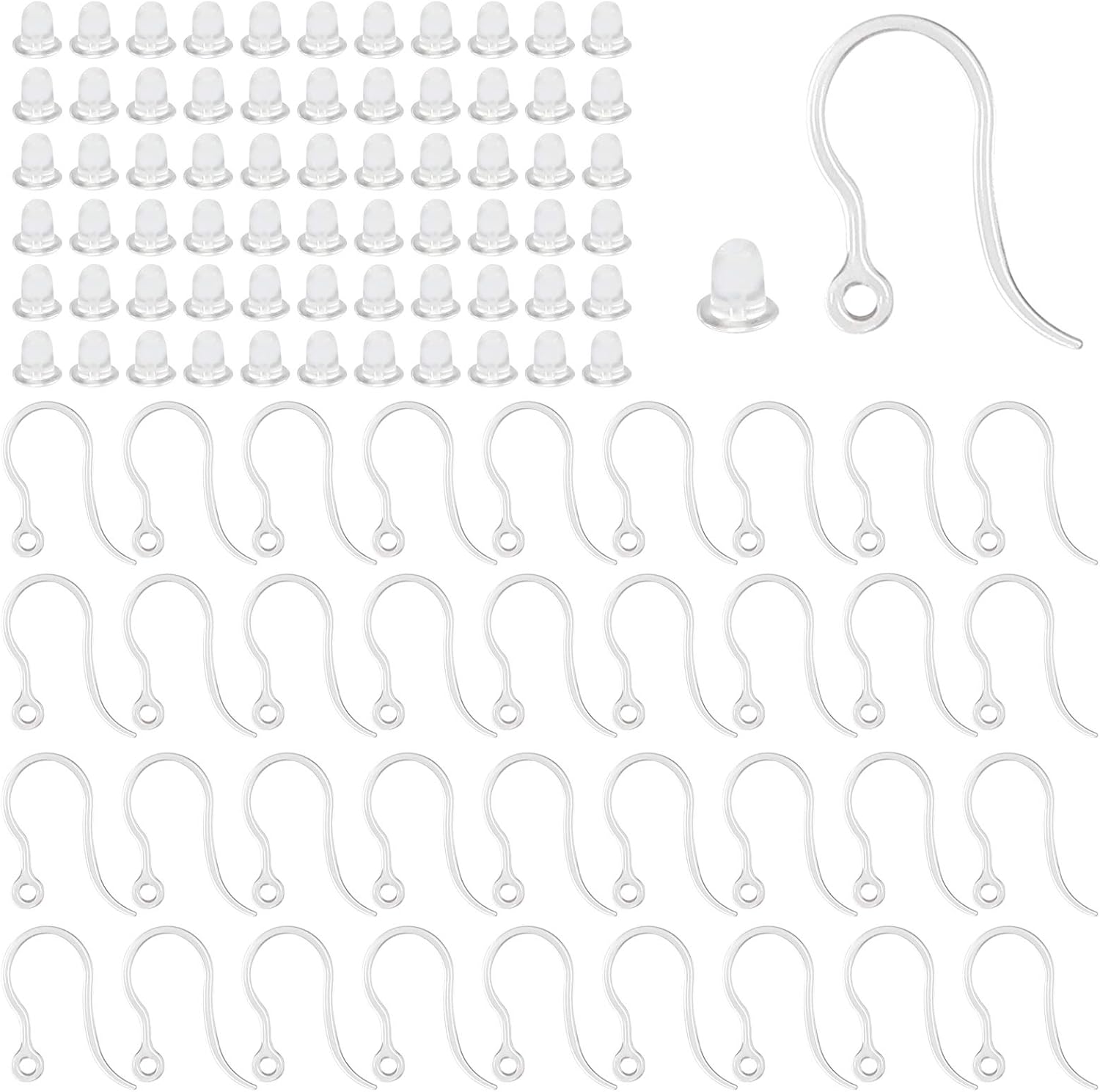 Jewelry Making Earrings - 40pcs Clear Plastic Earring Hooks Ear