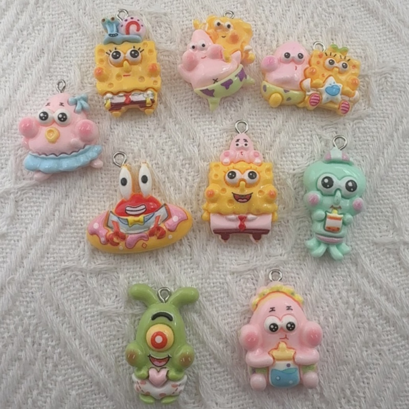 Jewelry Making Earrings - 10pcs cartoon resin pendant, DIY jewelry