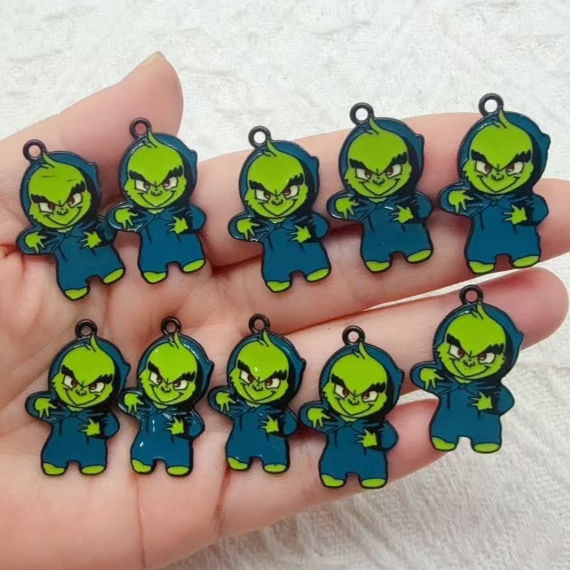 Jewelry Making Earrings - 10pcs alloy drip oil cartoon Christmas
