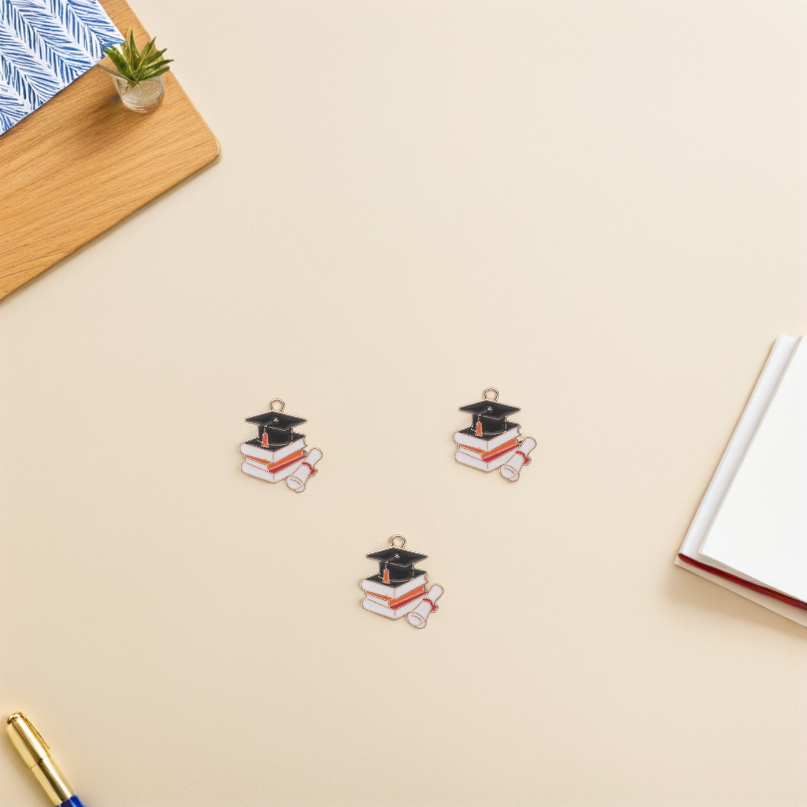 Jewelry Making Diploma - 50Pcs Grad Cap Charms Alloy Graduation