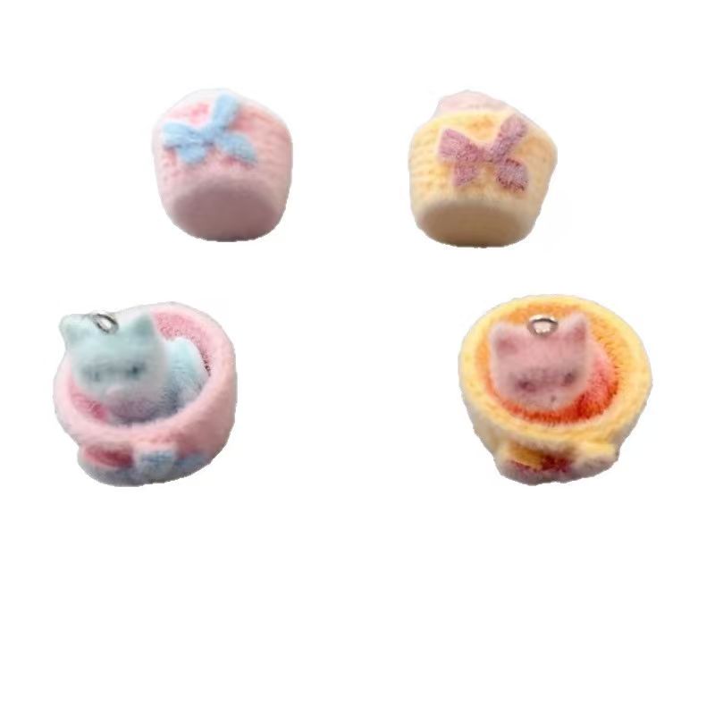 4pcs 3D plush resin cat pendan - Jewelry Making Earrings recension och pris
