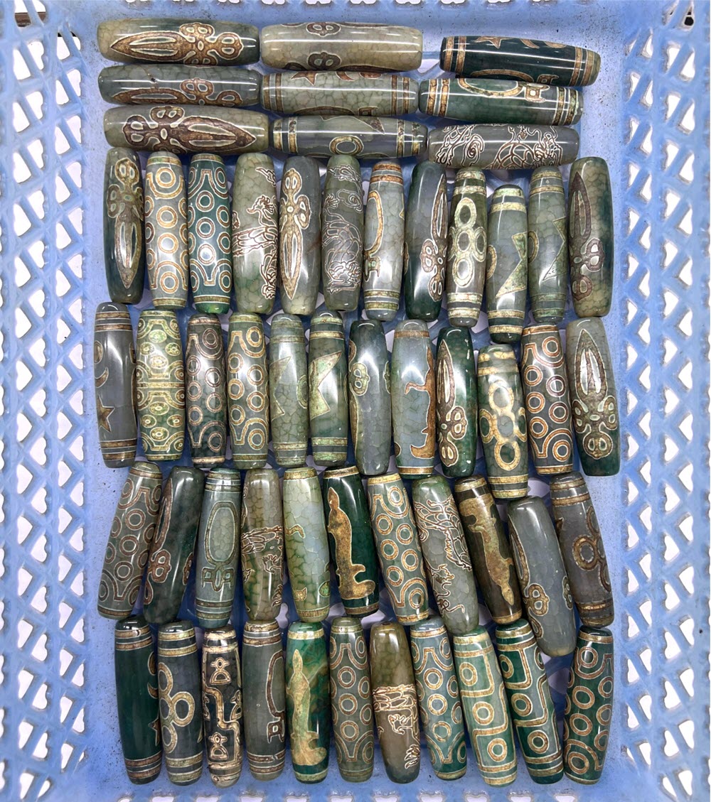 60mm Green Tibentan Dzi Beads  - Jewelry Making Store recension och pris