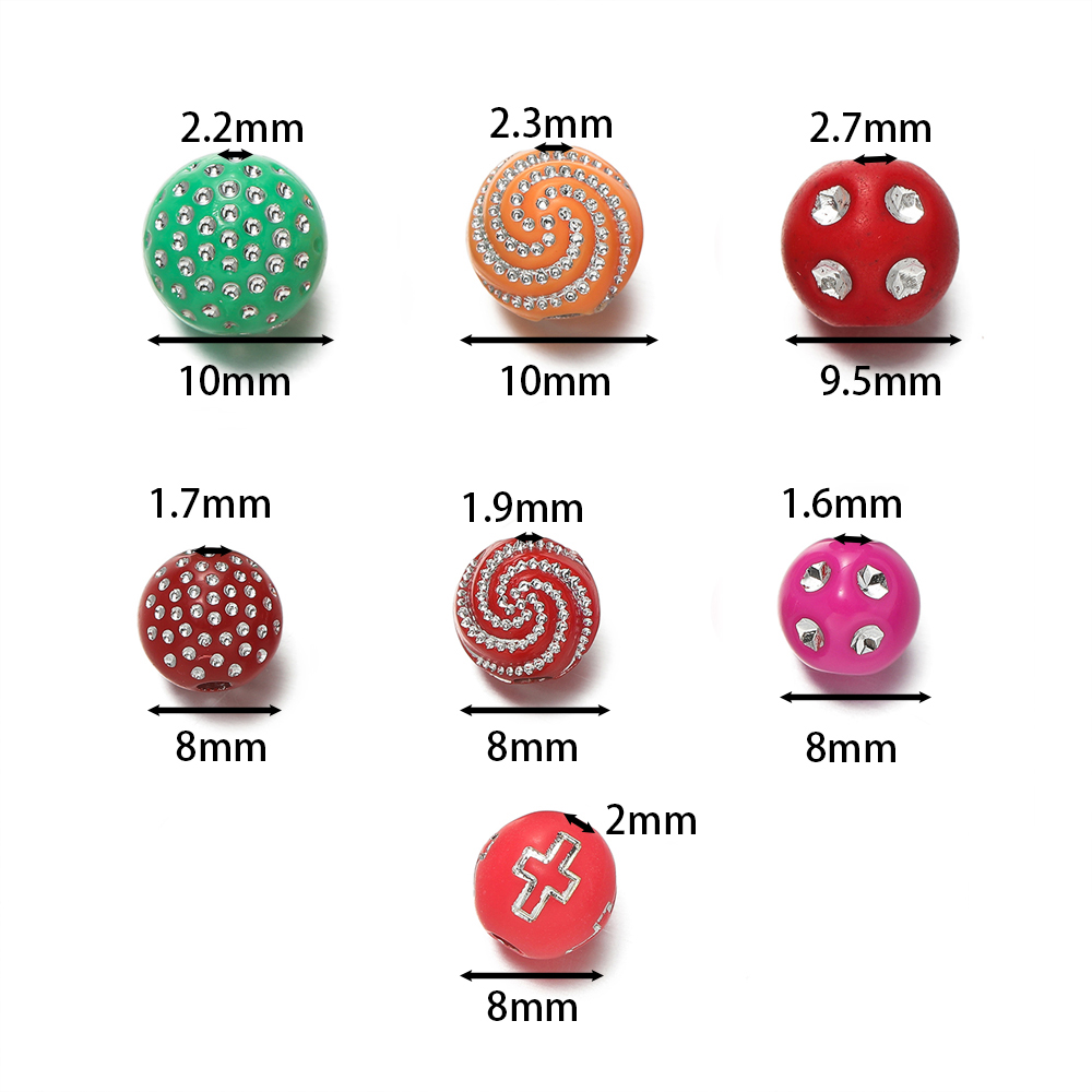 50/100Pcs 8/10mm Round mixed C - Crystal Bead Mix recension och pris