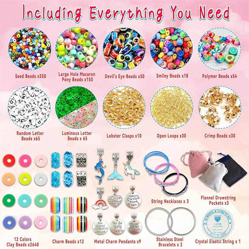 3400pcs Beads Charms Jewelry M - Jewelry Making For Birthday Party recension och pris
