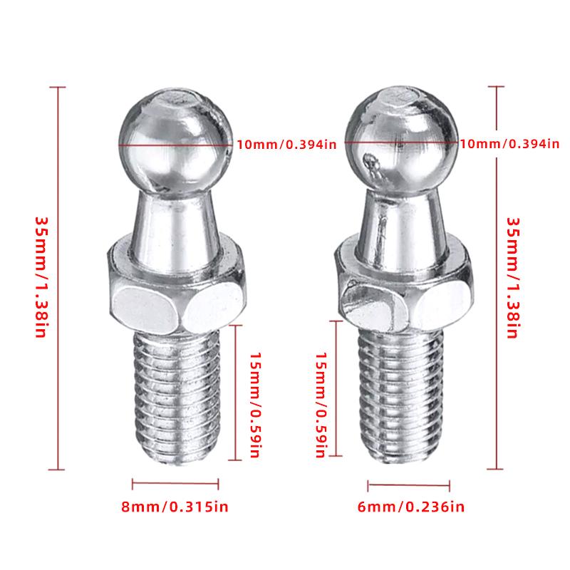 2Pcs M6 M8 Universal Car 10mm  - Eyepin Ball End recension och pris