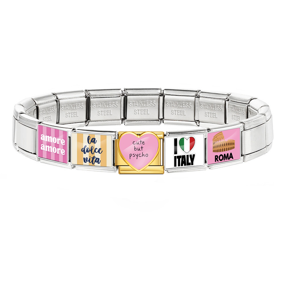 Stainless Steel Bracelet I Lov - Jewelry Making Rome recension och pris
