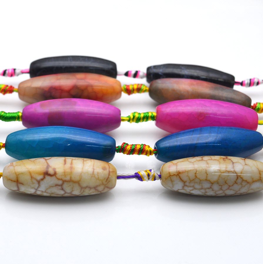 Natural Stone Colourful Big Ag - Jewelry Making Store recension och pris