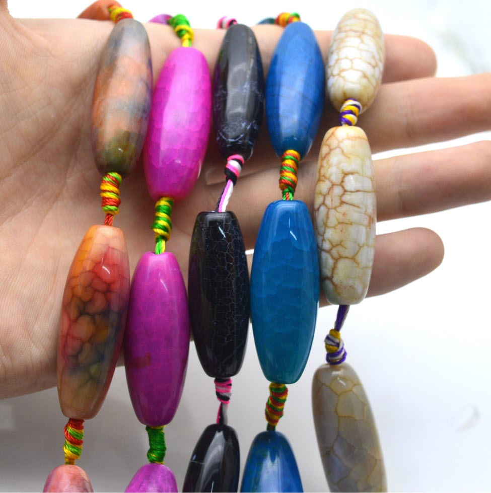 Natural Stone Colourful Big Ag - Jewelry Making Store recension och pris