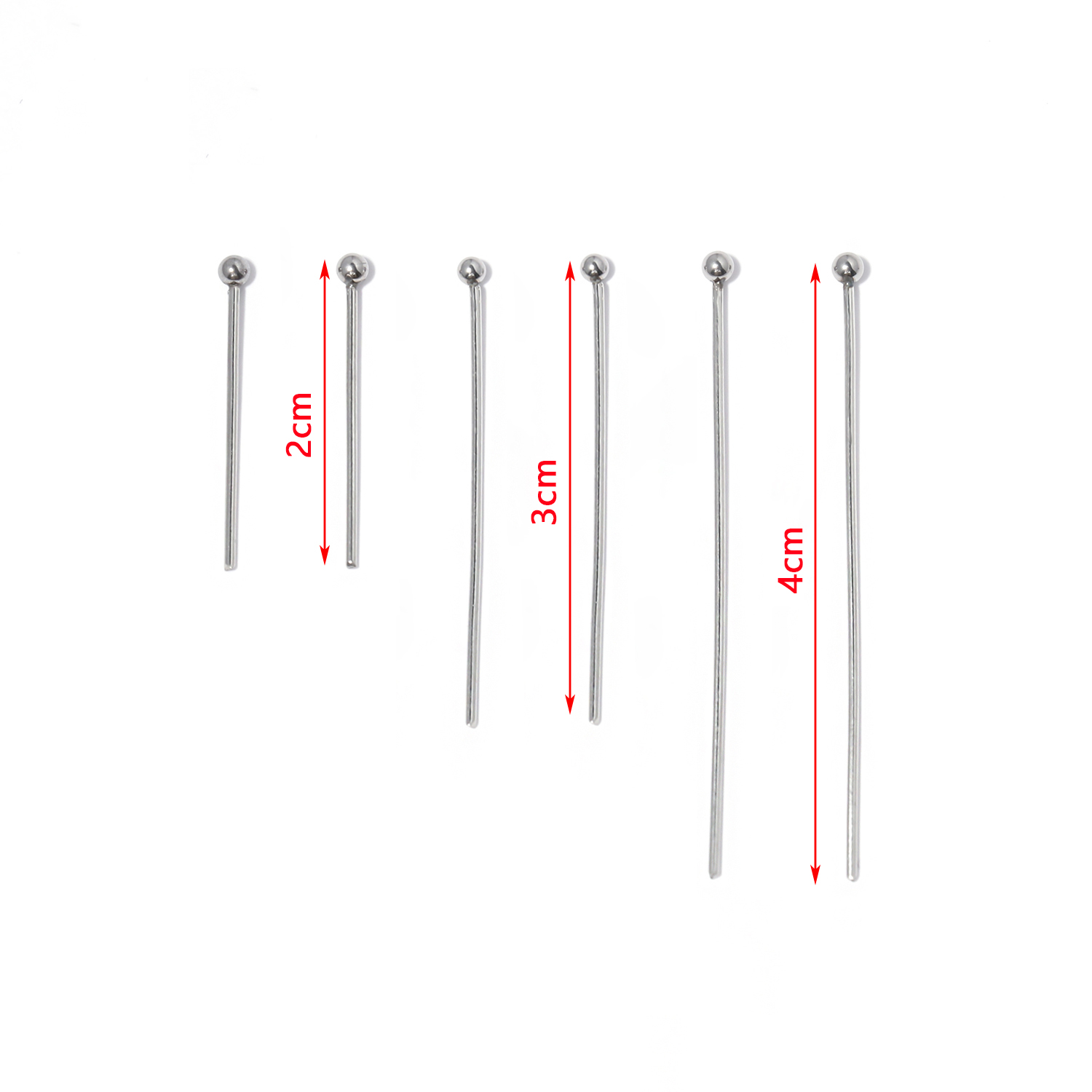 50pc Stainless Steel Metal Cha - Eyepin Ball End recension och pris