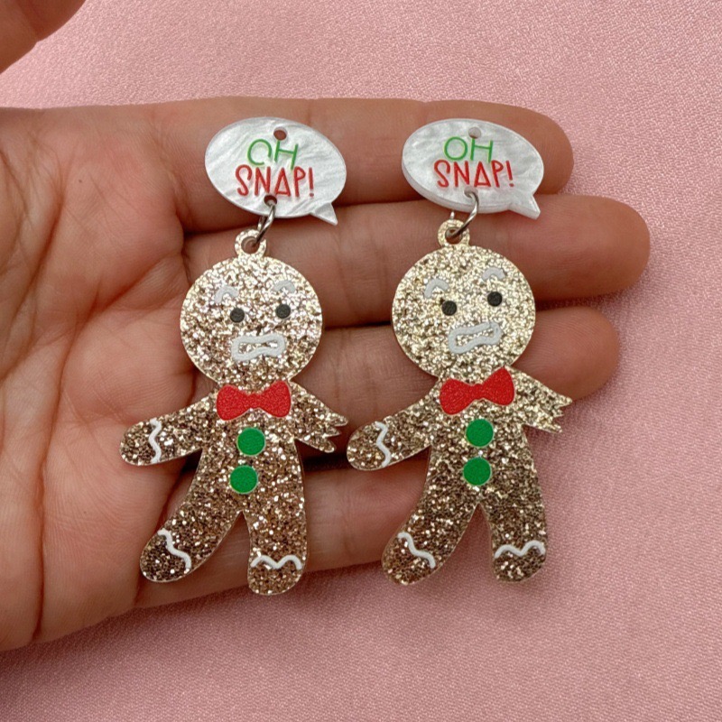 10pcs Cute Christmas Gingerbre - Jewelry Making Earrings recension och pris