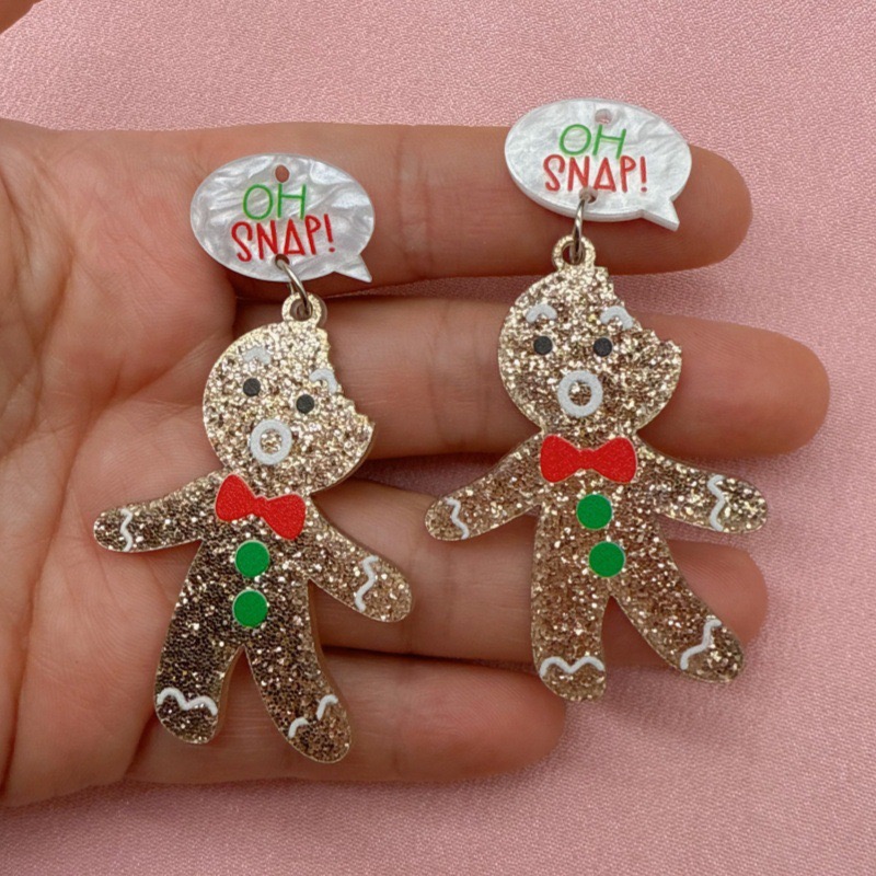 10pcs Cute Christmas Gingerbre - Jewelry Making Earrings recension och pris