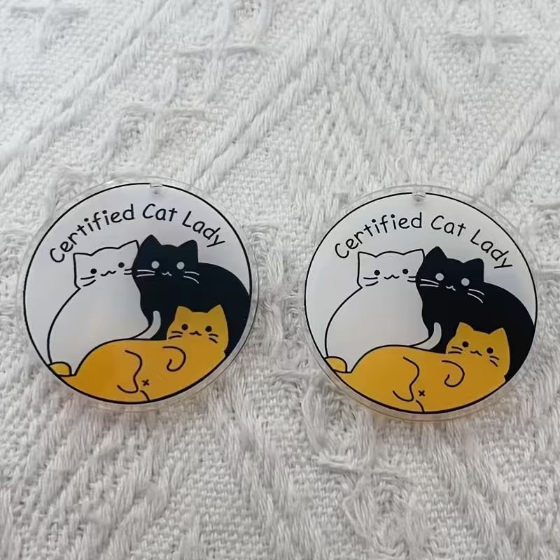 10pcs acrylic cute cat pendant - Jewelry Making Earrings recension och pris