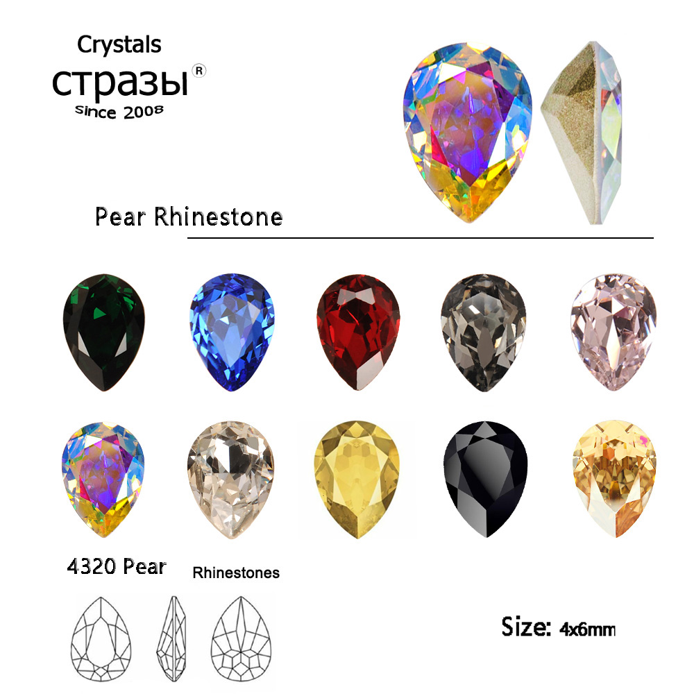 10PCS 4x6mm Pear Crystal Glitt - Crystal Bead Mix recension och pris