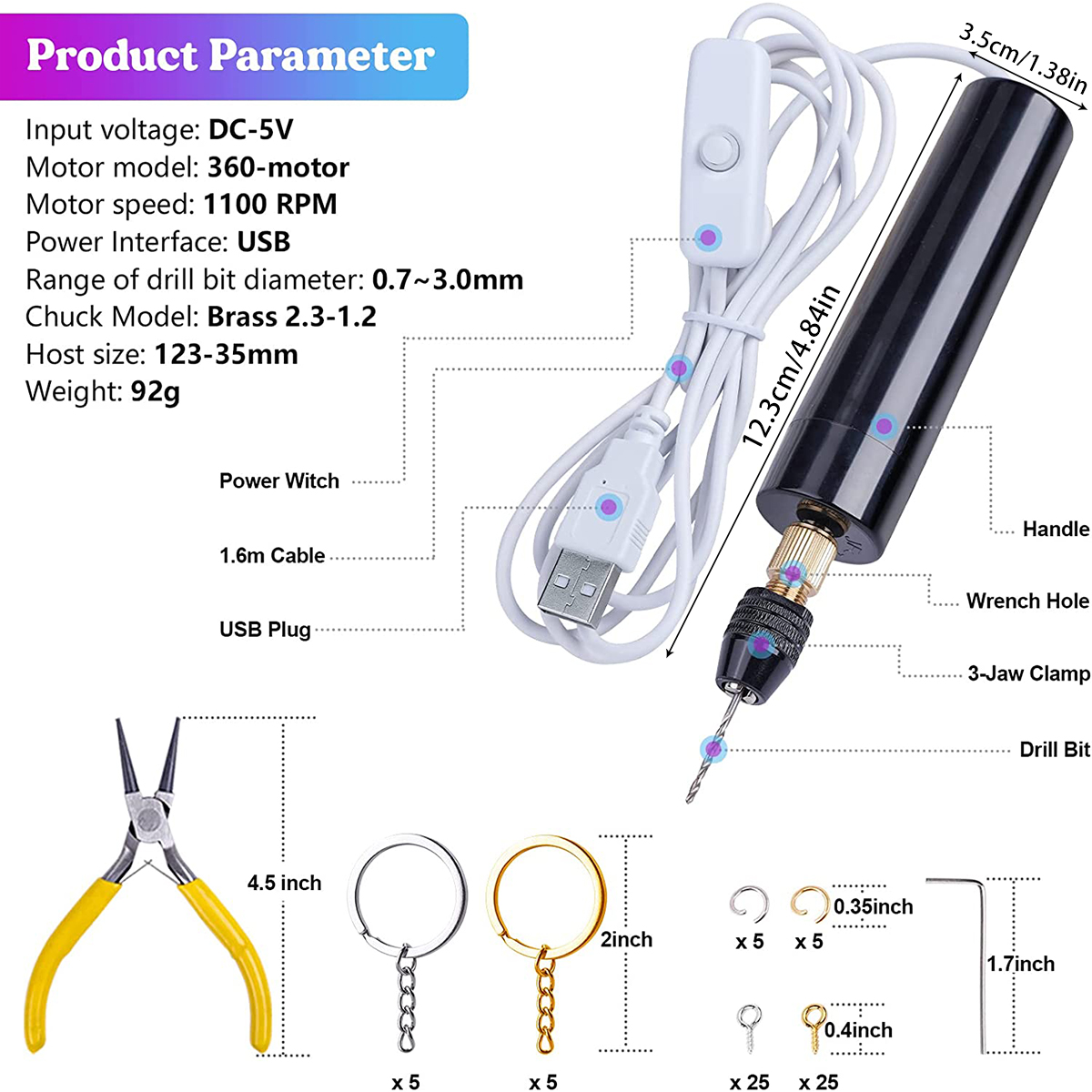 Handheld Mini Electric Drill D - Jewelry Making Dc recension och pris