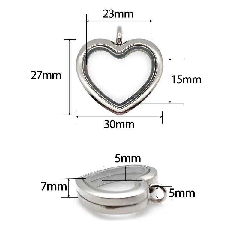 24mm 30mm heart Floating Locke - Jewelry Making For Birthday Party recension och pris