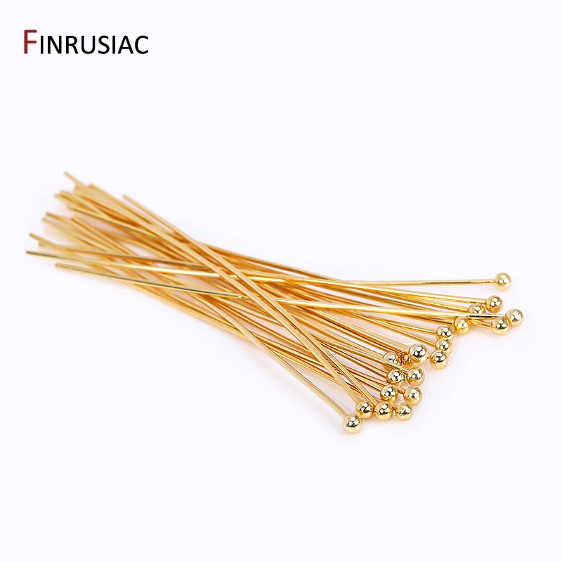 50PCS/lot 18k Gold Plated Bras - Eyepin Ball End recension och pris