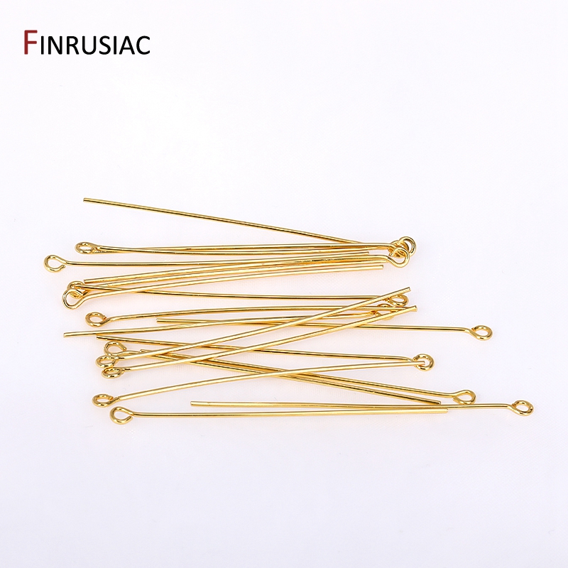 50PCS/lot 18k Gold Plated Bras - Eyepin Ball End recension och pris