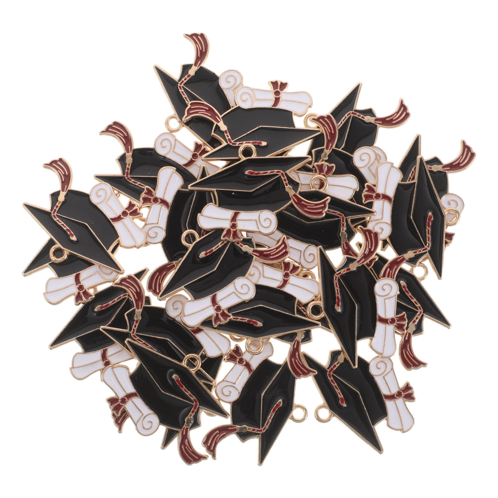 50Pcs Mini Grad Cap Charms All - Jewelry Making Diploma recension och pris