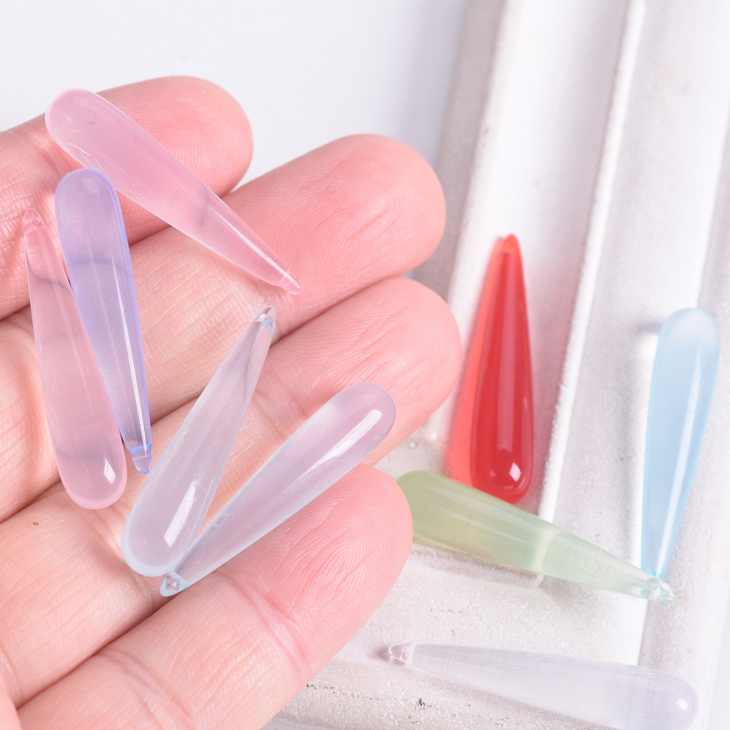 10pcs Long Teardrop Shape 35x7 - Jewelry Making Drill recension och pris