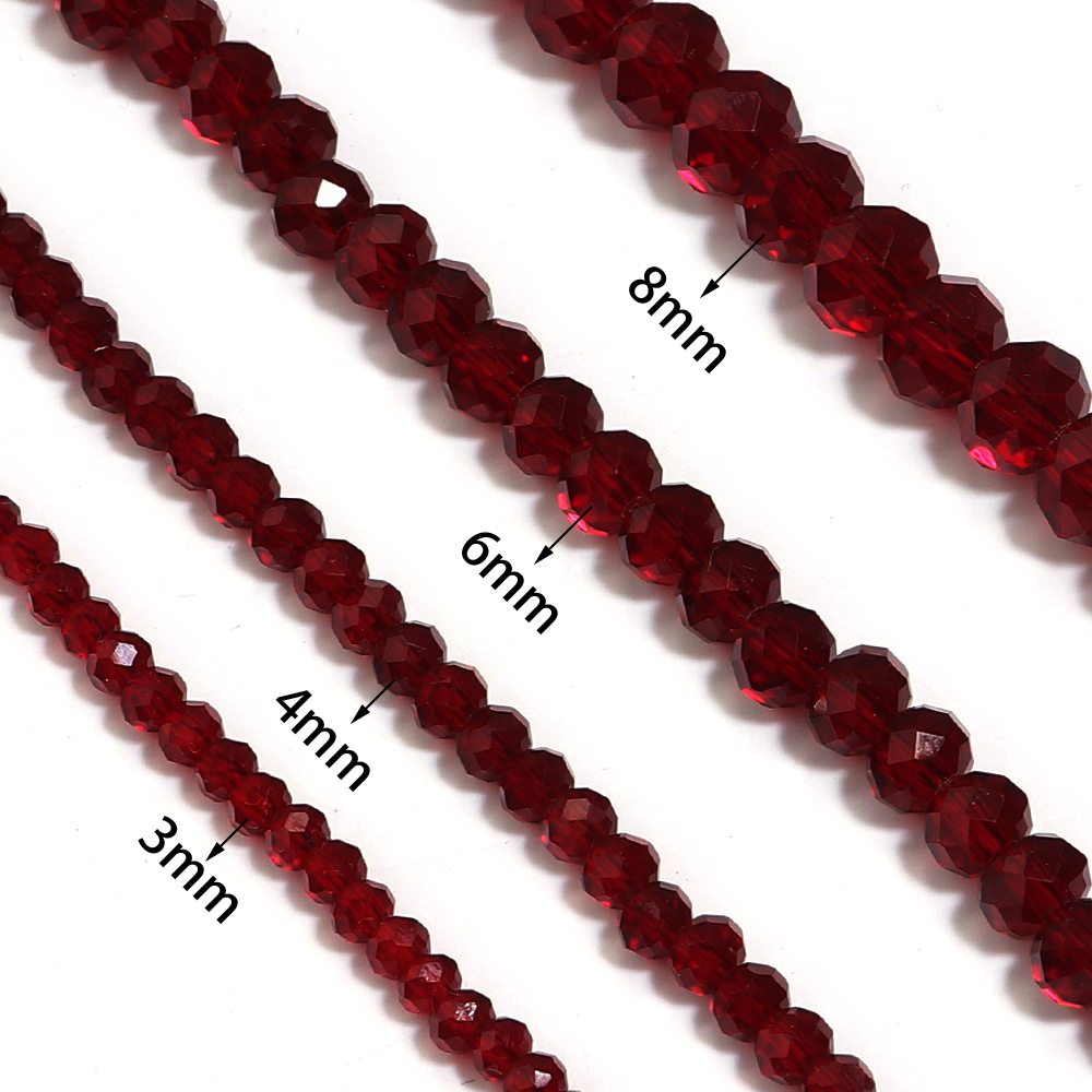 1strand/lot Pomegranate Red Fa - Crystal Bead Mix recension och pris