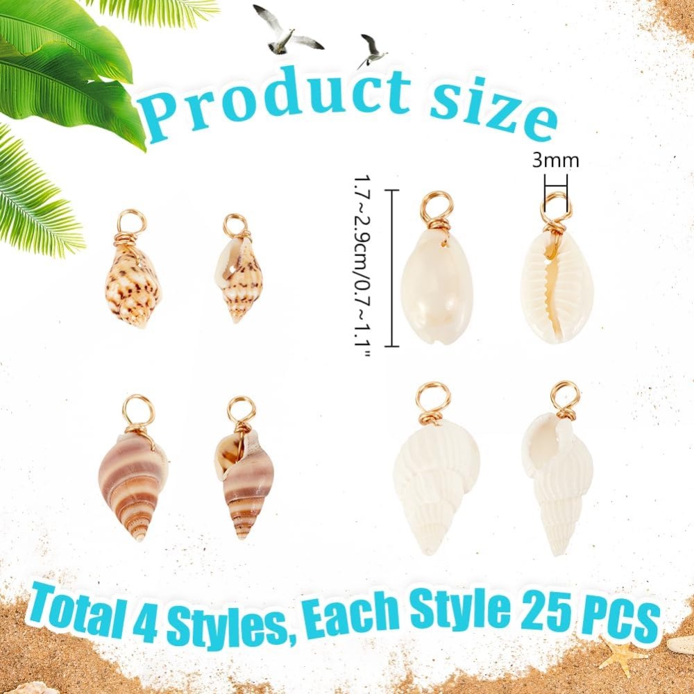 100pcs 4 Styles Natural Shell  - Jewelry Making Kit For Beginners recension och pris