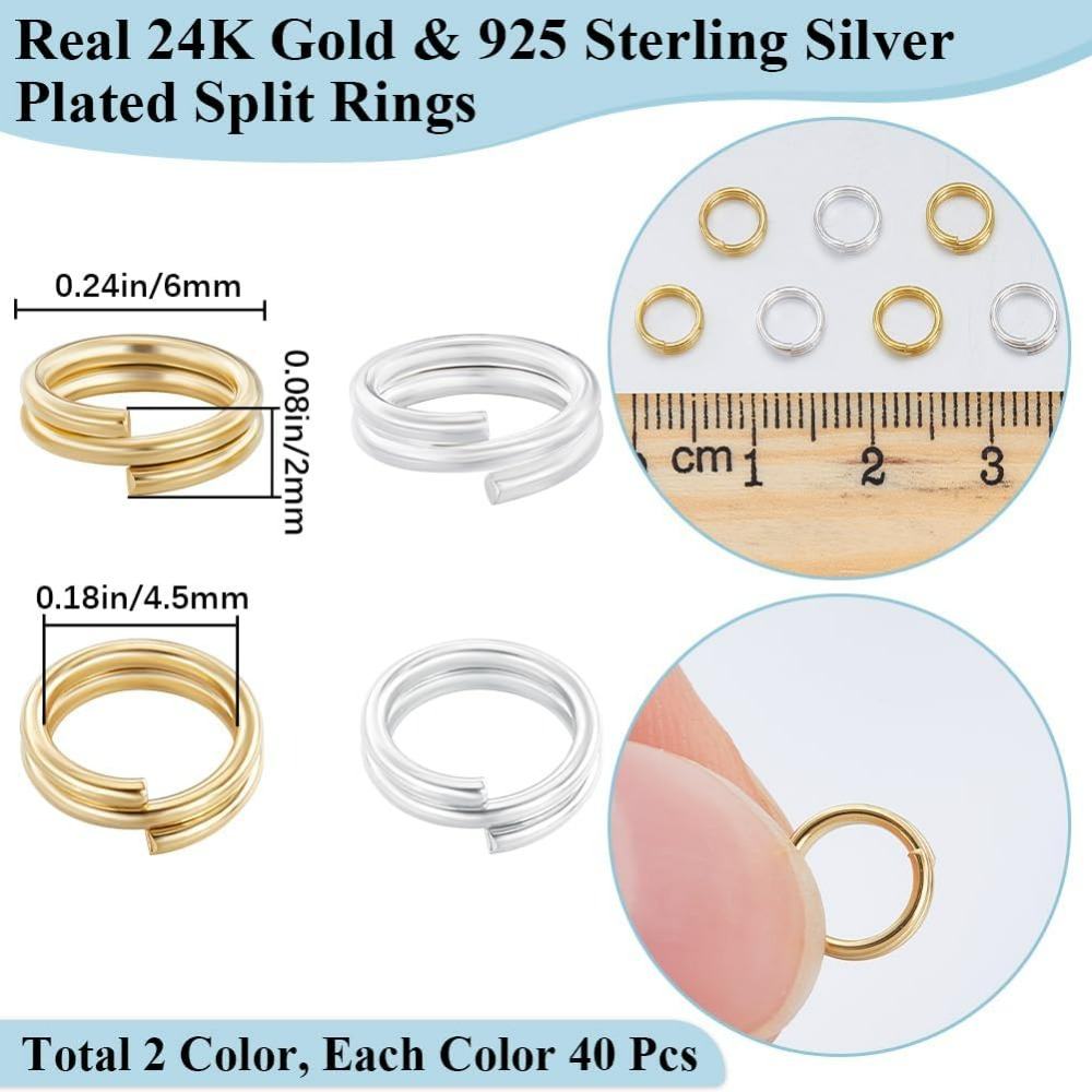 1 Box 80Pcs Split Jump Ring 24 - Jewelry Making Box recension och pris