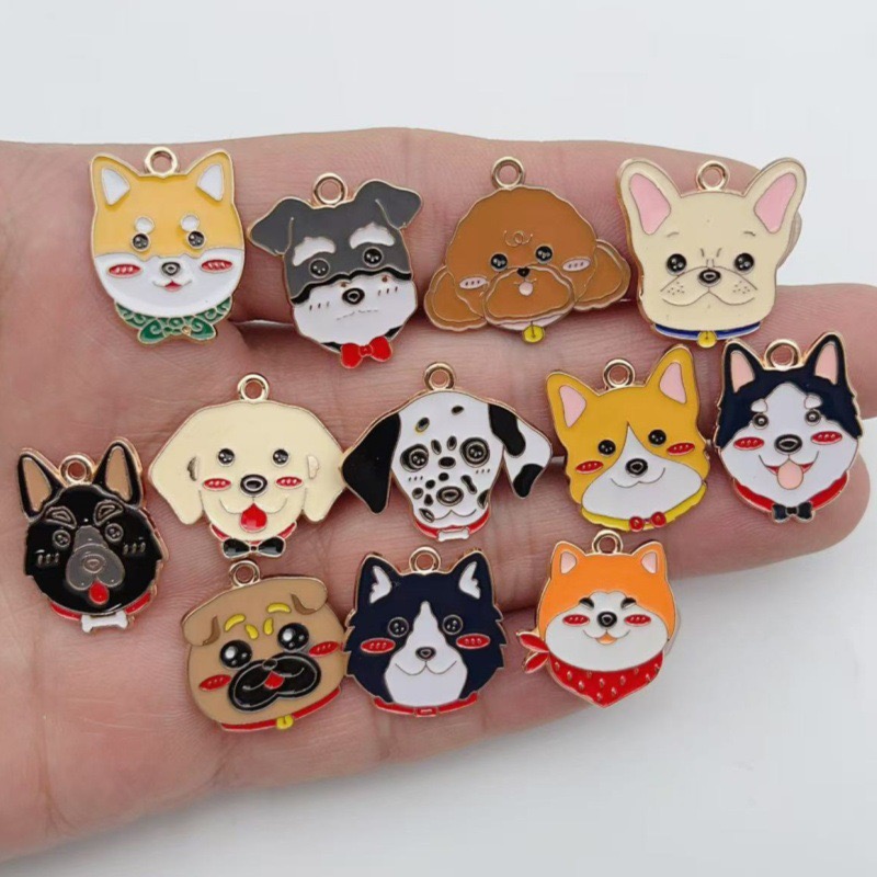 12pcs cartoon pet spotted dog  - Jewelry Making Earrings recension och pris