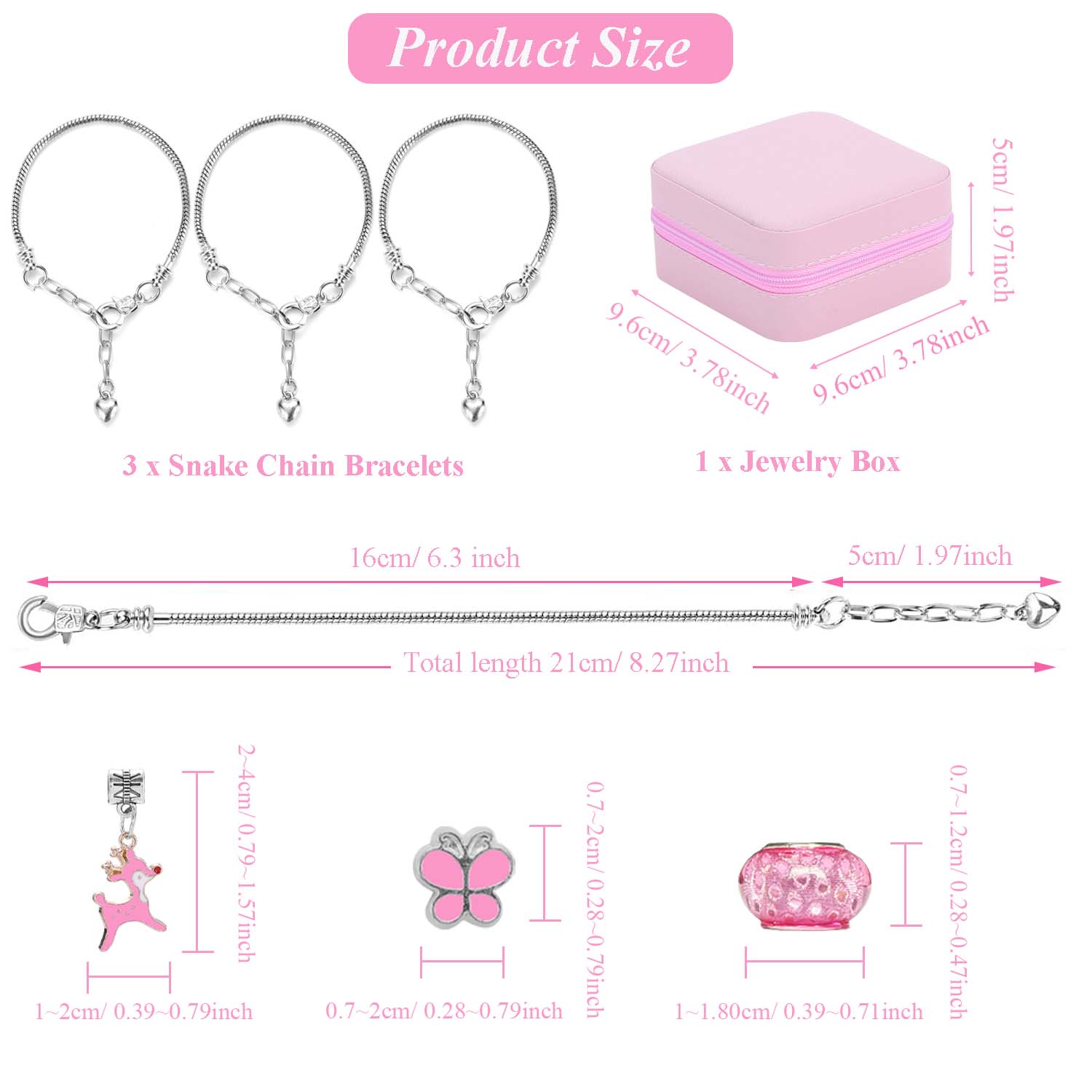 68pcs Pink Beaded Jewelry Set, - Jewelry Making Box recension och pris