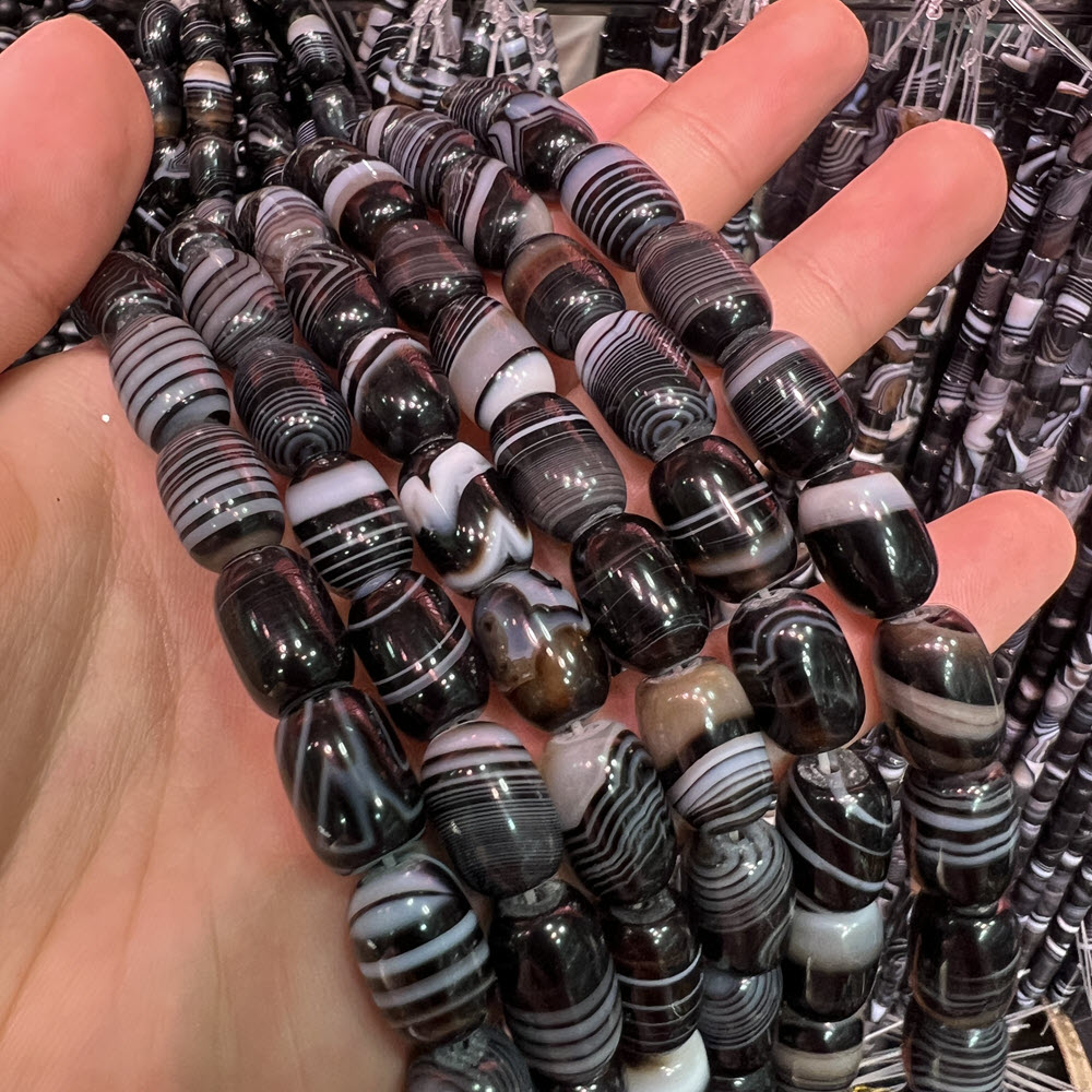 Natural Stone Black Agate Ston - Jewelry Making Store recension och pris