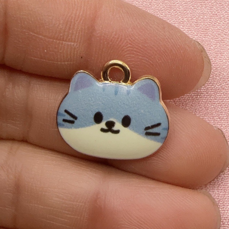 12pcs Printed Cat Head Alloy D - Jewelry Making Earrings recension och pris