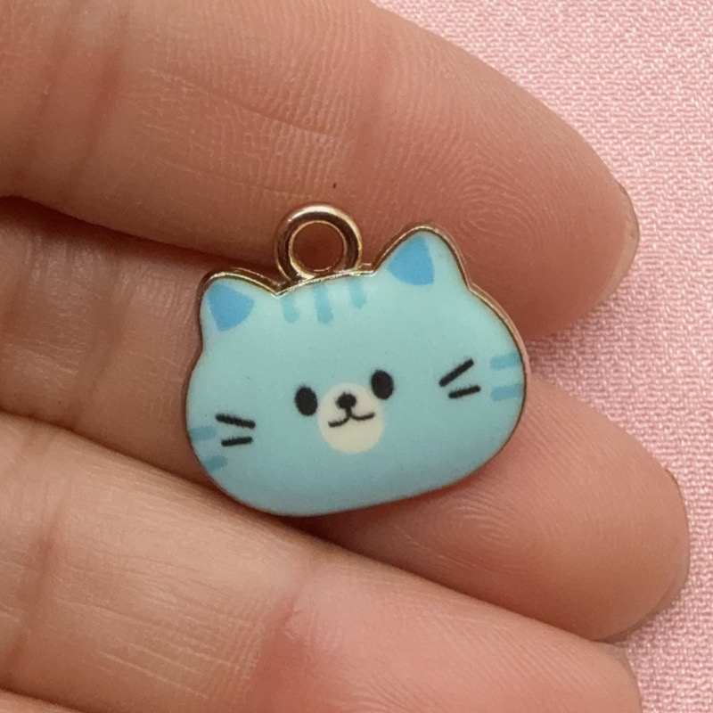 12pcs Printed Cat Head Alloy D - Jewelry Making Earrings recension och pris