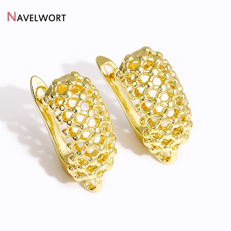 18K Gold Plated Brass  Hollow  - Jewelry Making Earrings recension och pris