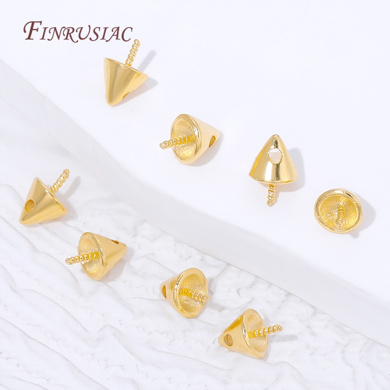 18K Gold Plated Cone Screw Pea - Jewelry Making Drill recension och pris